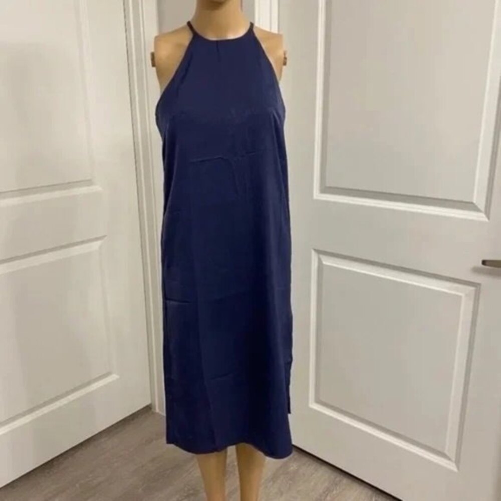 SOPRANO WOMEN'S HALTER DRESS. BLUE. XS